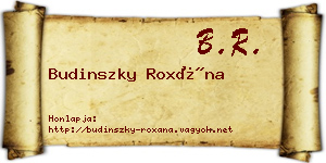 Budinszky Roxána névjegykártya