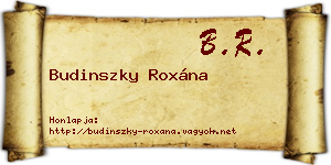 Budinszky Roxána névjegykártya