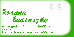 roxana budinszky business card